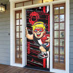 St Kilda Saints Door Cover Mascot Cartoon Football Illustration Style