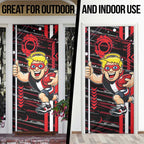 St Kilda Saints Door Cover Mascot Cartoon Football Illustration Style