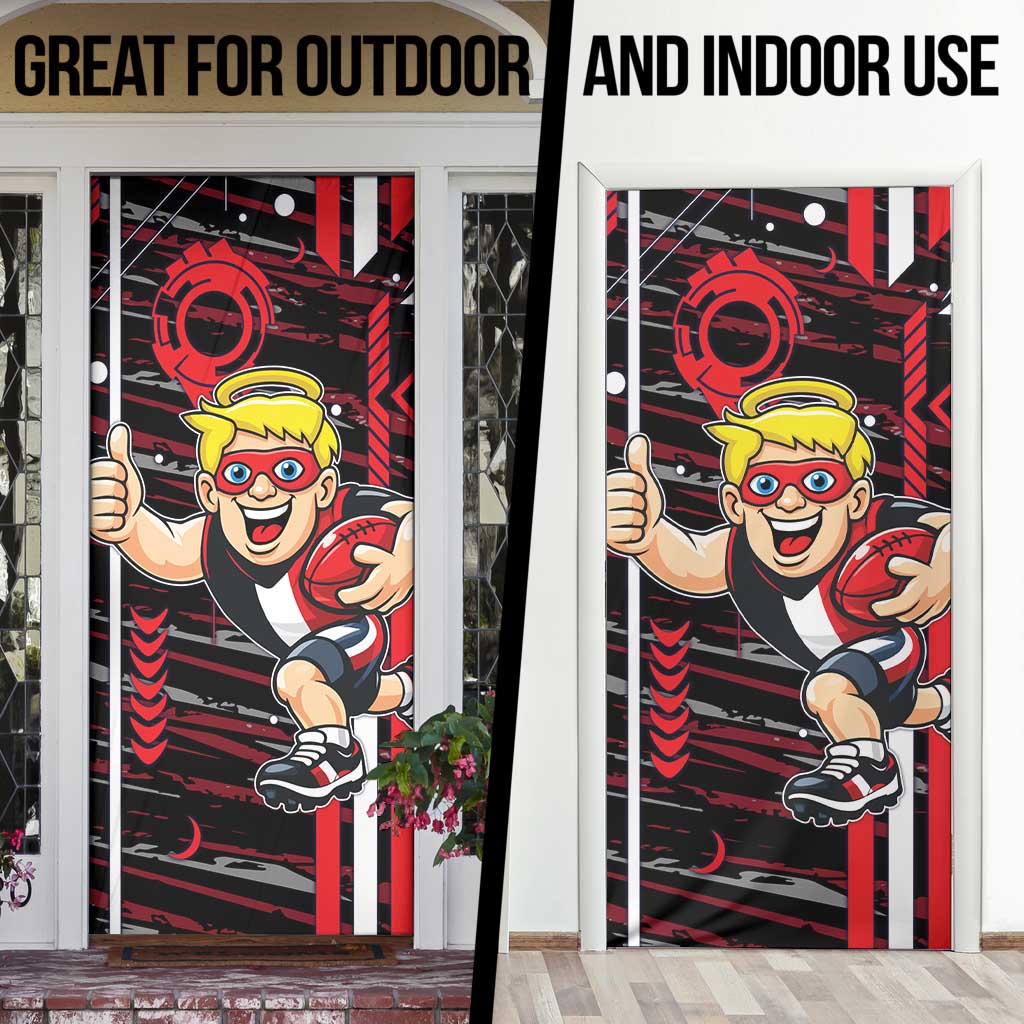 St Kilda Saints Door Cover Mascot Cartoon Football Illustration Style