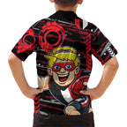 St Kilda Saints Family Matching Long Sleeve Bodycon Dress and Hawaiian Shirt Mascot Cartoon Football Illustration Style
