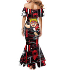 St Kilda Saints Family Matching Mermaid Dress and Hawaiian Shirt Mascot Cartoon Football Illustration Style