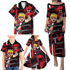 St Kilda Saints Family Matching Puletasi and Hawaiian Shirt Mascot Cartoon Football Illustration Style