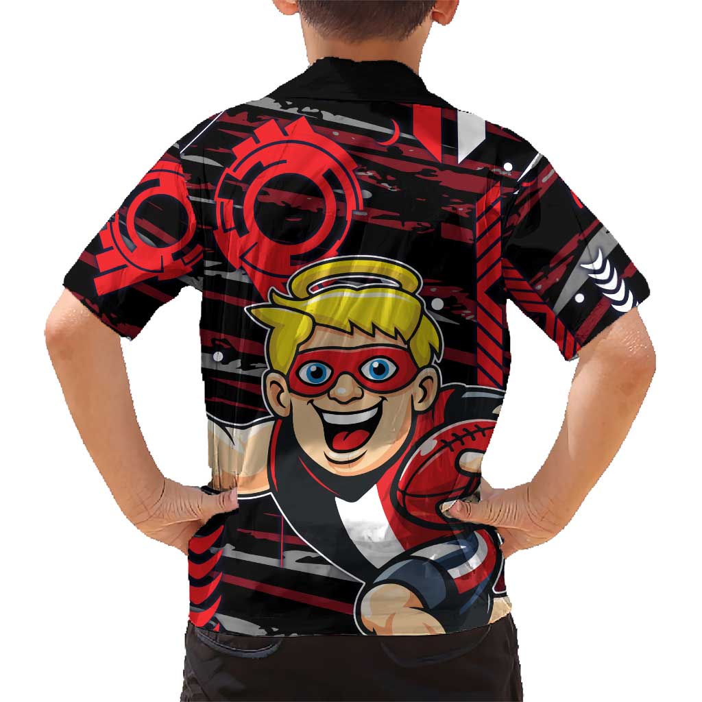 St Kilda Saints Family Matching Puletasi and Hawaiian Shirt Mascot Cartoon Football Illustration Style