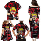St Kilda Saints Family Matching Puletasi and Hawaiian Shirt Mascot Cartoon Football Illustration Style
