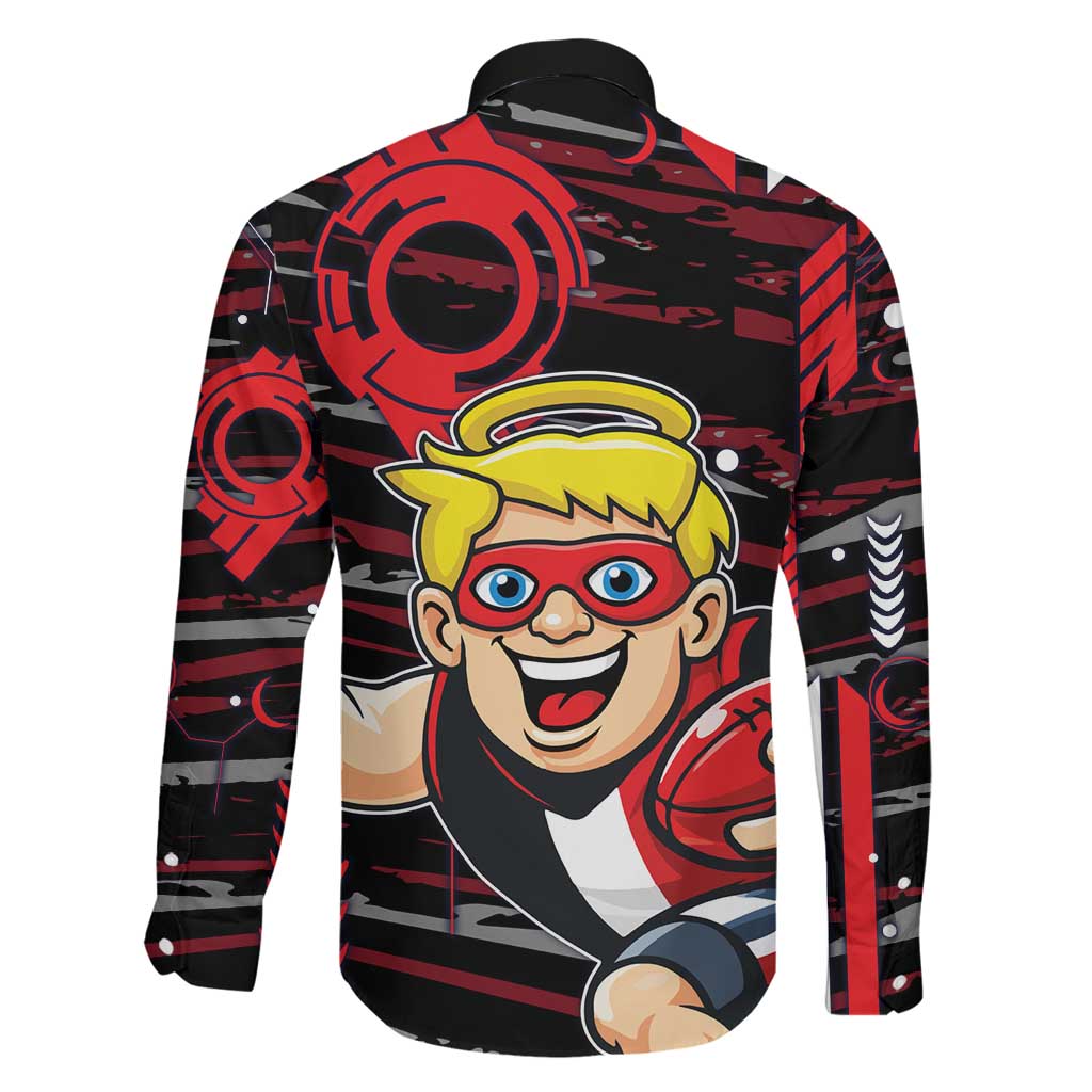 St Kilda Saints Family Matching Puletasi and Hawaiian Shirt Mascot Cartoon Football Illustration Style