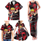 St Kilda Saints Family Matching Tank Maxi Dress and Hawaiian Shirt Mascot Cartoon Football Illustration Style