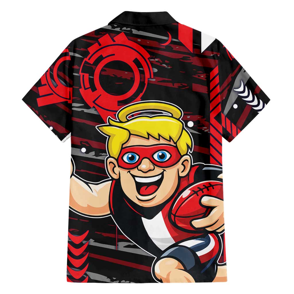 St Kilda Saints Family Matching Tank Maxi Dress and Hawaiian Shirt Mascot Cartoon Football Illustration Style