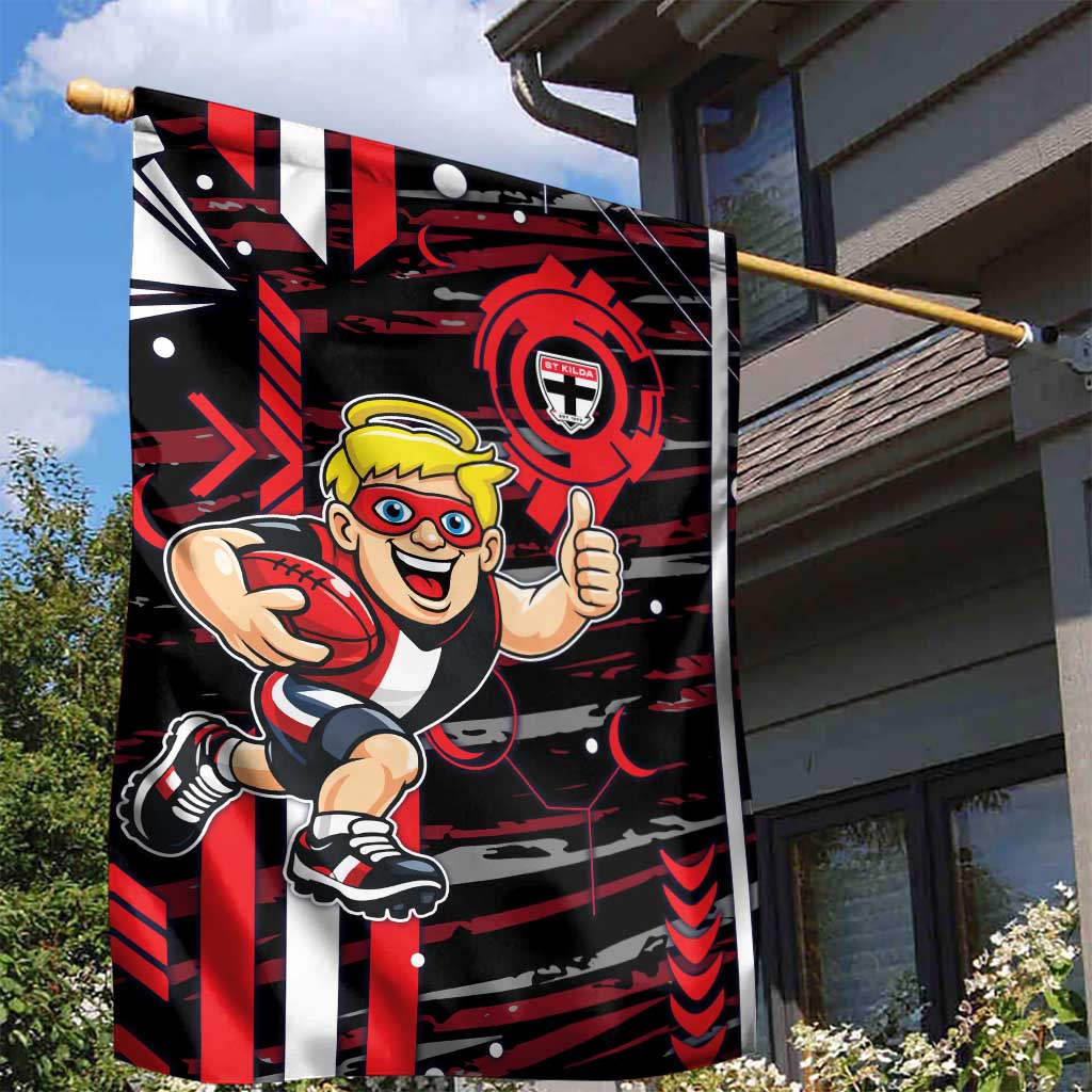 St Kilda Saints Garden Flag Mascot Cartoon Football Illustration Style