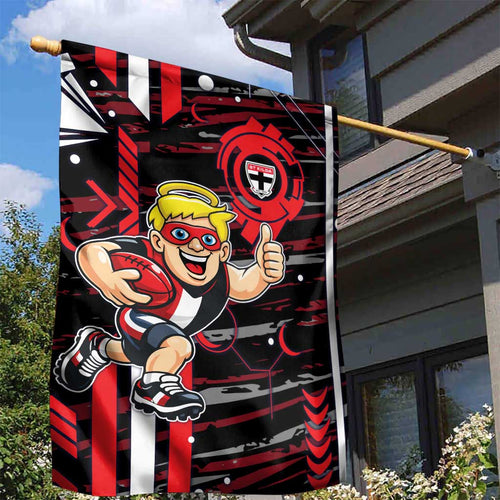 St Kilda Saints Garden Flag Mascot Cartoon Football Illustration Style