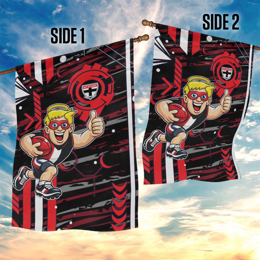 St Kilda Saints Garden Flag Mascot Cartoon Football Illustration Style