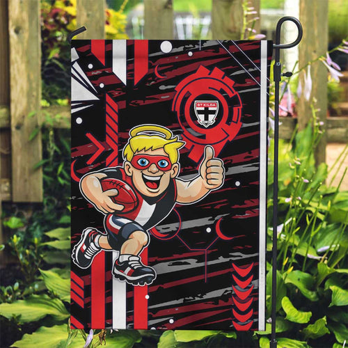 St Kilda Saints Garden Flag Mascot Cartoon Football Illustration Style