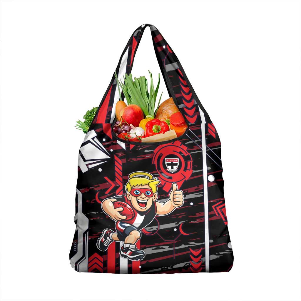St Kilda Saints Grocery Bag Mascot Cartoon Football Illustration Style