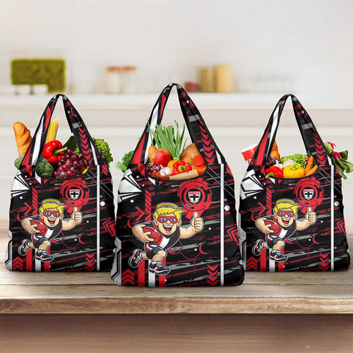 St Kilda Saints Grocery Bag Mascot Cartoon Football Illustration Style