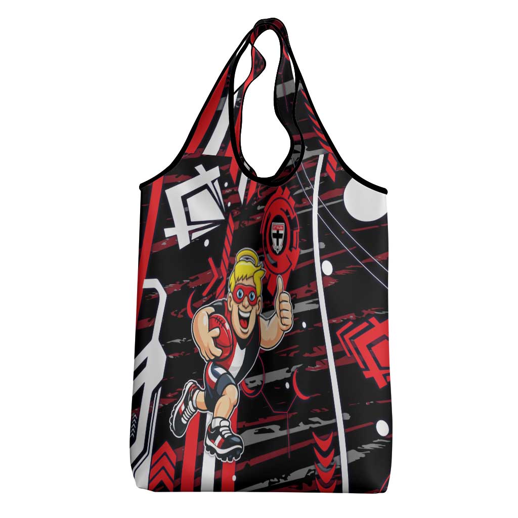 St Kilda Saints Grocery Bag Mascot Cartoon Football Illustration Style