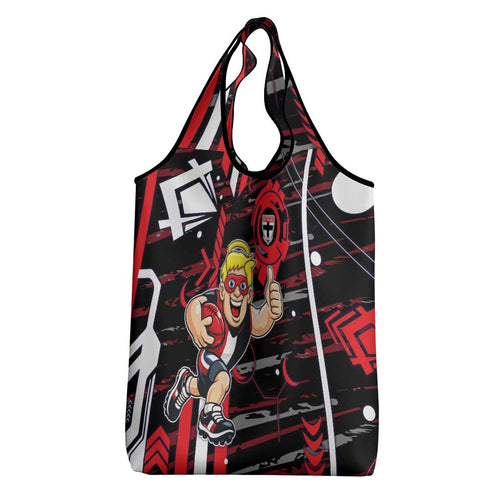 St Kilda Saints Grocery Bag Mascot Cartoon Football Illustration Style