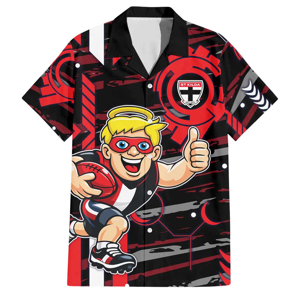 St Kilda Saints Hawaiian Shirt Mascot Cartoon Football Illustration Style