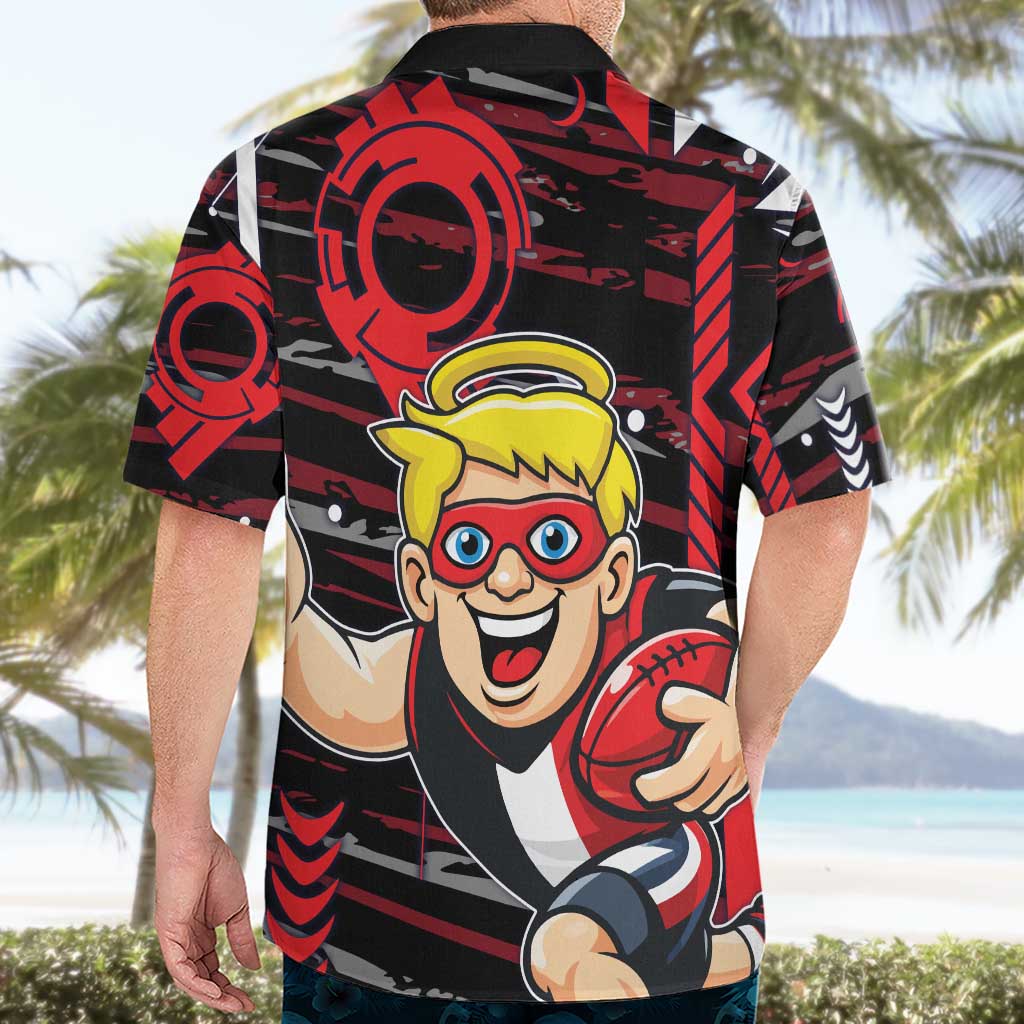 St Kilda Saints Hawaiian Shirt Mascot Cartoon Football Illustration Style