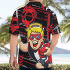 St Kilda Saints Hawaiian Shirt Mascot Cartoon Football Illustration Style