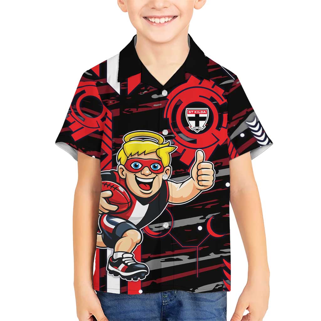 St Kilda Saints Hawaiian Shirt Mascot Cartoon Football Illustration Style