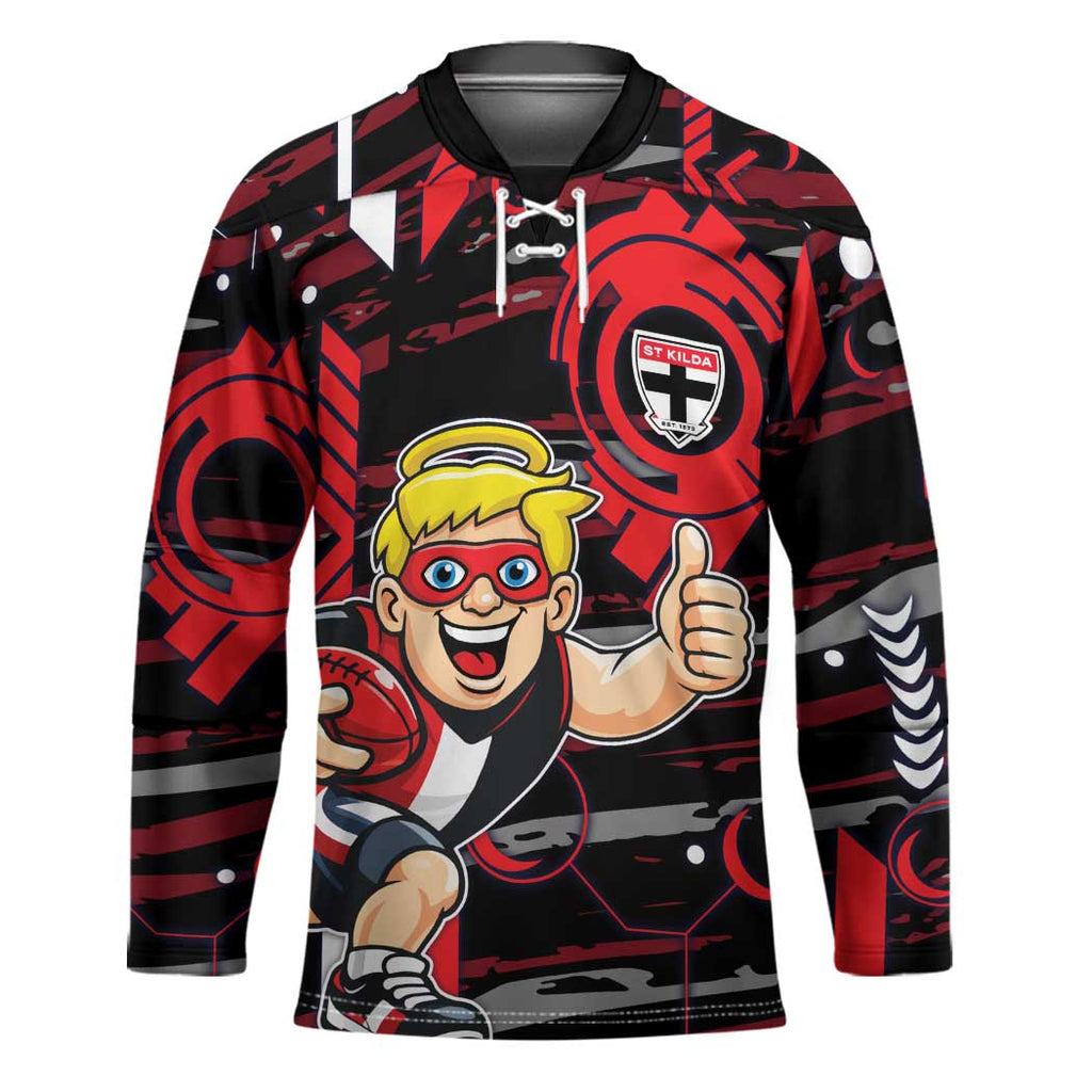 St Kilda Saints Hockey Jersey Mascot Cartoon Football Illustration Style
