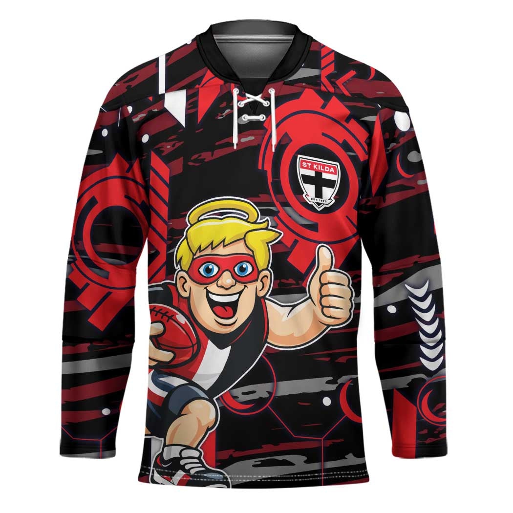 St Kilda Saints Hockey Jersey Mascot Cartoon Football Illustration Style