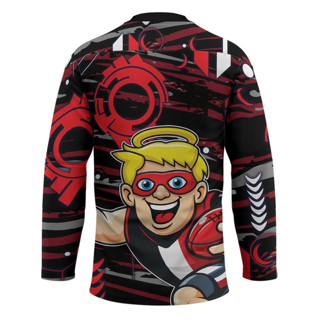 St Kilda Saints Hockey Jersey Mascot Cartoon Football Illustration Style