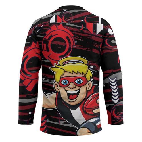 St Kilda Saints Hockey Jersey Mascot Cartoon Football Illustration Style