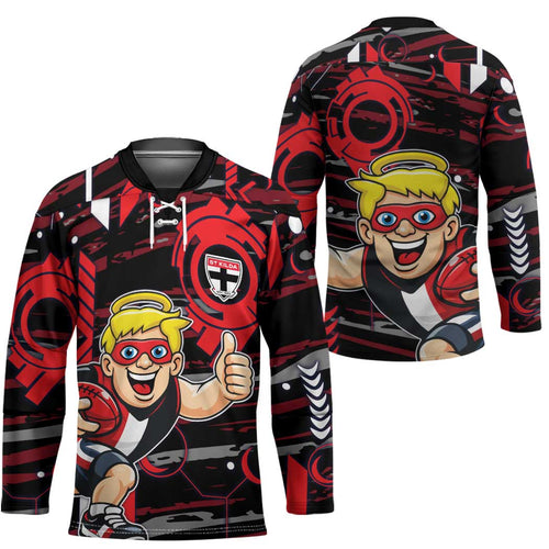 St Kilda Saints Hockey Jersey Mascot Cartoon Football Illustration Style