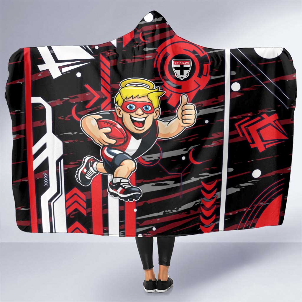 St Kilda Saints Hooded Blanket Mascot Cartoon Football Illustration Style