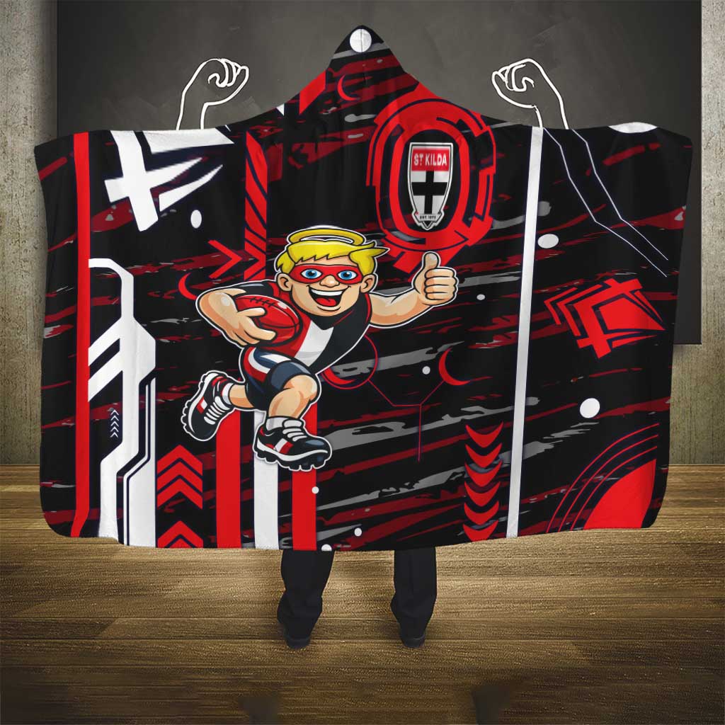 St Kilda Saints Hooded Blanket Mascot Cartoon Football Illustration Style