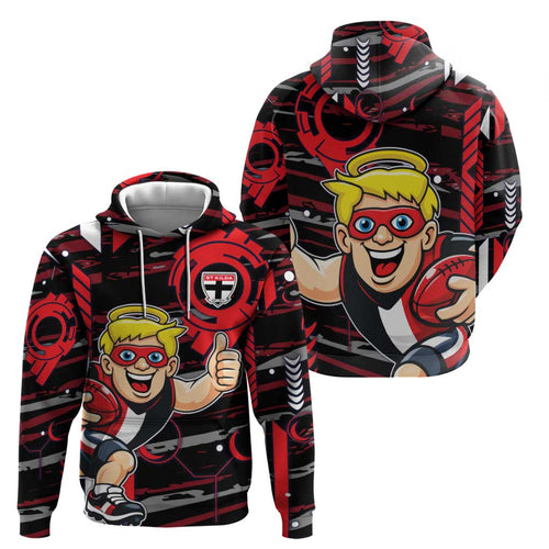 St Kilda Saints Hoodie Mascot Cartoon Football Illustration Style