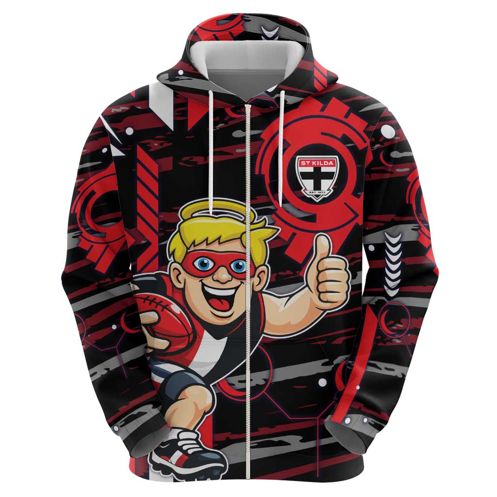 St Kilda Saints Hoodie Mascot Cartoon Football Illustration Style