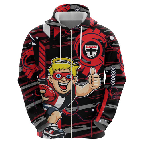 St Kilda Saints Hoodie Mascot Cartoon Football Illustration Style