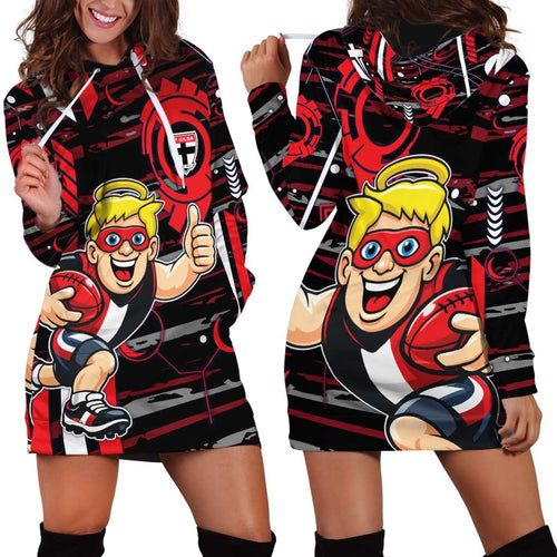 St Kilda Saints Hoodie Dress Mascot Cartoon Football Illustration Style