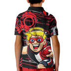 St Kilda Saints Kid Polo Shirt Mascot Cartoon Football Illustration Style