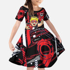 St Kilda Saints Kid Short Sleeve Dress Mascot Cartoon Football Illustration Style