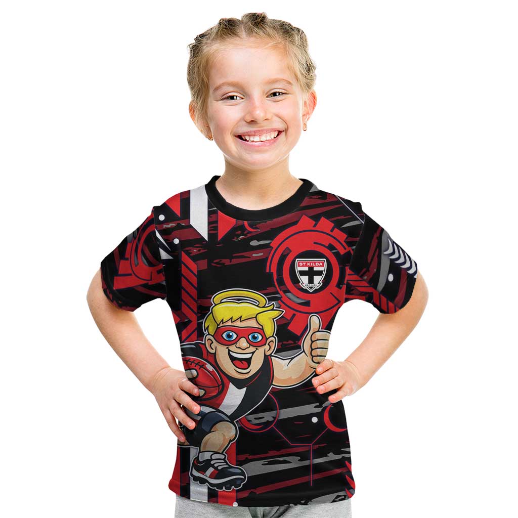 St Kilda Saints Kid T Shirt Mascot Cartoon Football Illustration Style