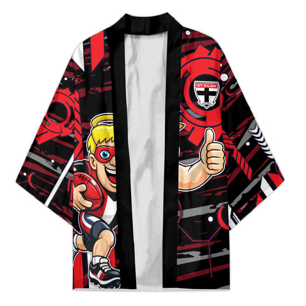 St Kilda Saints Kimono Mascot Cartoon Football Illustration Style