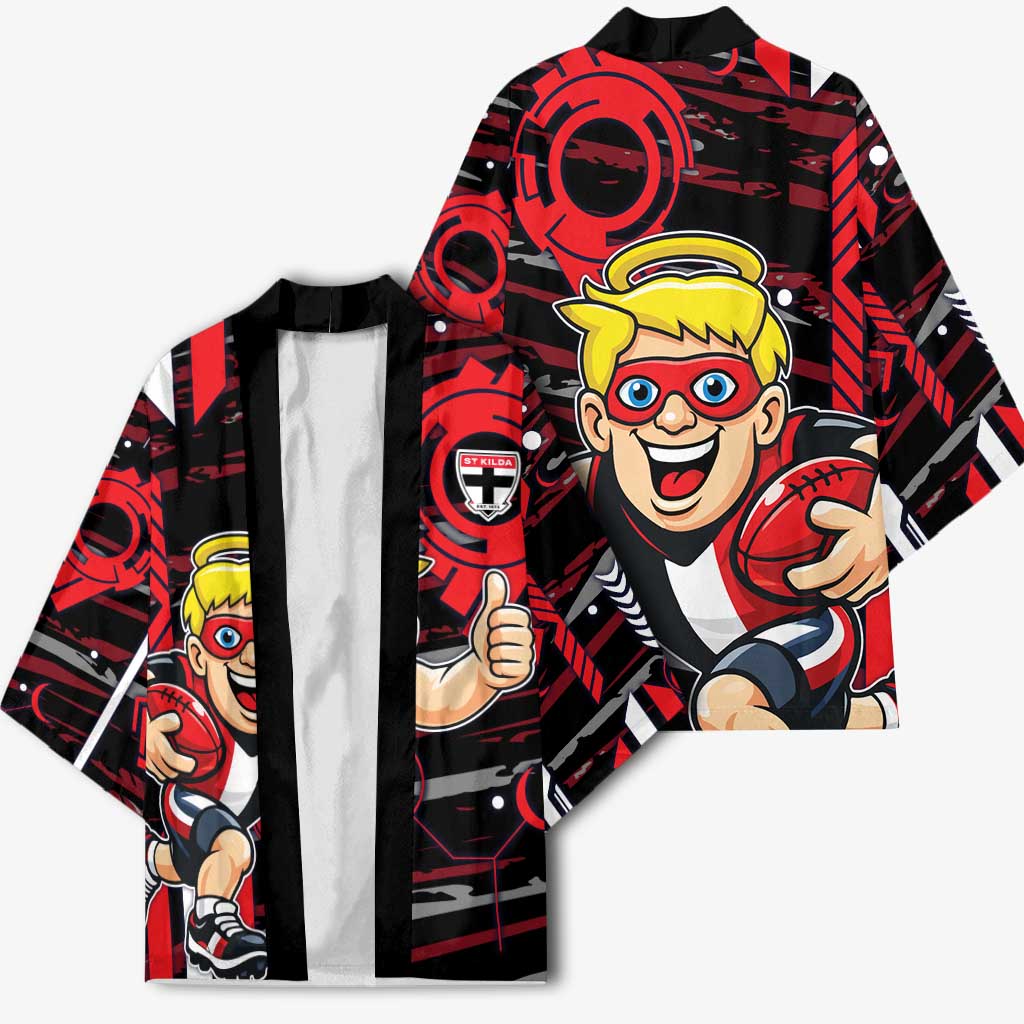 St Kilda Saints Kimono Mascot Cartoon Football Illustration Style