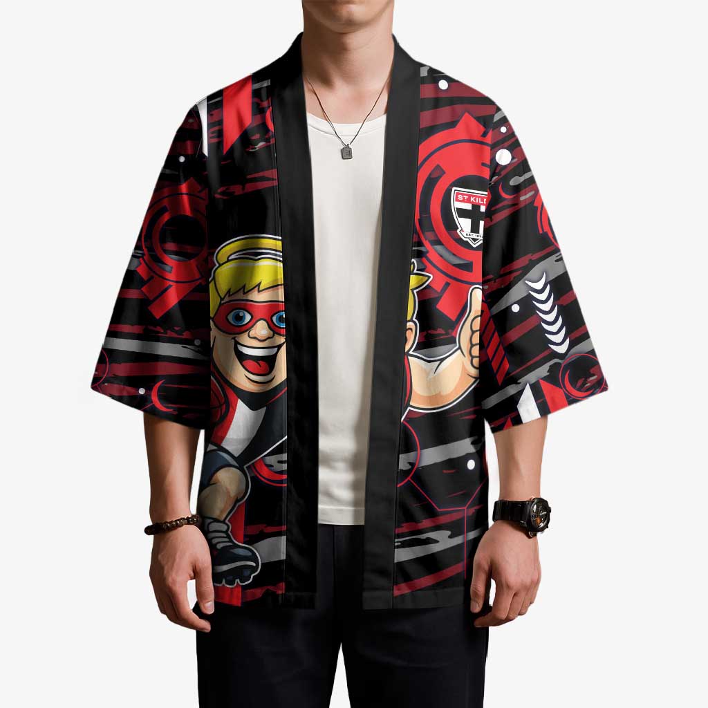 St Kilda Saints Kimono Mascot Cartoon Football Illustration Style