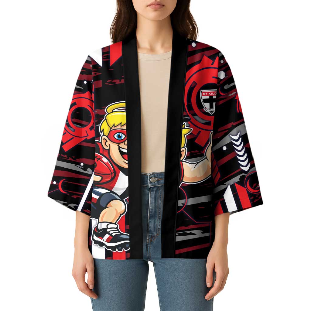 St Kilda Saints Kimono Mascot Cartoon Football Illustration Style
