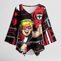 St Kilda Saints Kimono Sleeve Blouse Mascot Cartoon Football Illustration Style