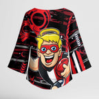 St Kilda Saints Kimono Sleeve Blouse Mascot Cartoon Football Illustration Style