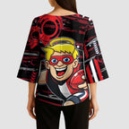 St Kilda Saints Kimono Sleeve Blouse Mascot Cartoon Football Illustration Style