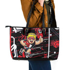 St Kilda Saints Leather Tote Bag Mascot Cartoon Football Illustration Style
