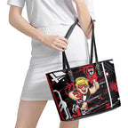 St Kilda Saints Leather Tote Bag Mascot Cartoon Football Illustration Style