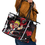 St Kilda Saints Leather Tote Bag Mascot Cartoon Football Illustration Style