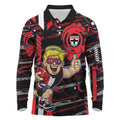 St Kilda Saints Long Sleeve Polo Shirt Mascot Cartoon Football Illustration Style