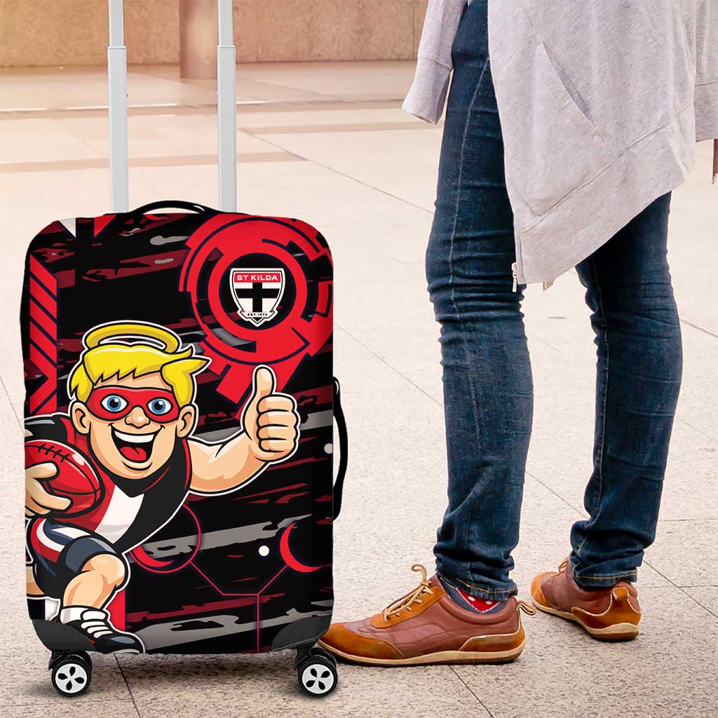 St Kilda Saints Luggage Cover Mascot Cartoon Football Illustration Style