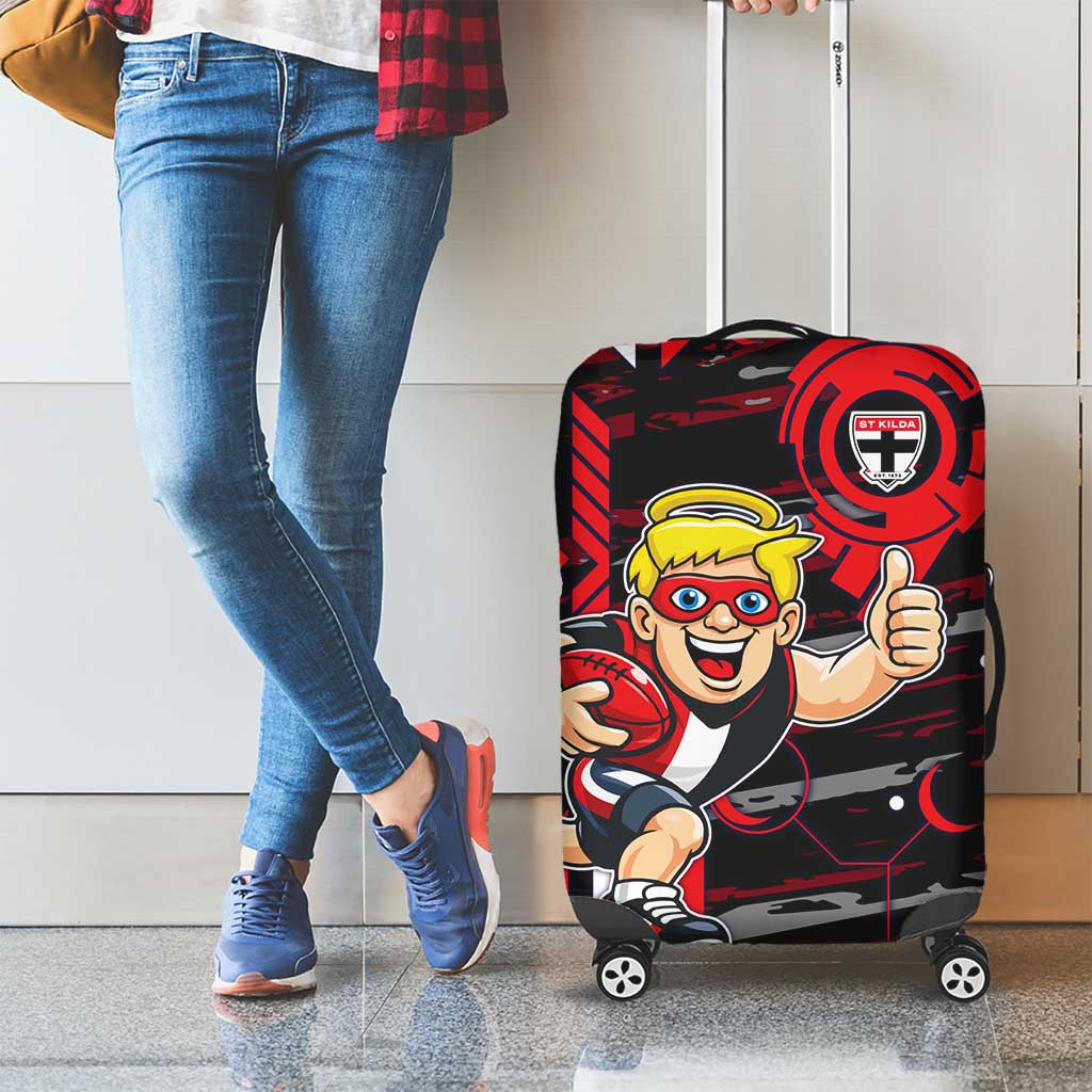 St Kilda Saints Luggage Cover Mascot Cartoon Football Illustration Style